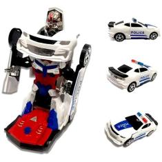 Brinquedo Carrinho Policia Vira Robô Musica Luzes Infantil - shop mix