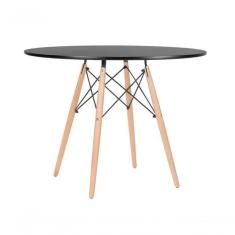 Mesa De Jantar Redonda Eames Eiffel 90cm Preta