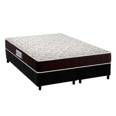 Cama Box Queen: Colchão Espuma D33 Probel Advanced + Base Crc Suede Black(158x198)