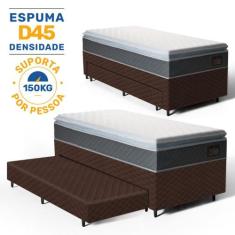 Cama Box com Colchao de Espuma D45 Pillow Top Fort Comfort com Auxilia