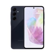 Smartphone Samsung Galaxy A35 5G Azul Escuro 128GB, 6GB de RAM, Câmera Tripla Traseira de até 50MP, Selfie de 13MP e Tela Super AMOLED de 6,6” Azul / Bivolt