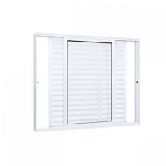 Janela Veneziana Alumínio Lateral 3 Folhas Móveis Lucasa Eccellente  100cmx150cm Branco