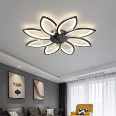 Ventilador de teto regulável Lâmpada de teto com ventilador LED com iluminação e ventilador de controle remoto Lâmpada de teto criativa Lâmpada pendente moderna com luz de ventilador para sa