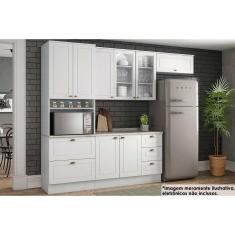 Cozinha Completa Americana 5 Peças (2 Aéreos + 1 Paneleiro + 1 Balcão + 1 Complemento) C5P32 Branco - Henn