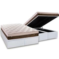 Cama Box Baú King: Colchão Molas MasterPocket Ensacadas Plumatex   Personalle + Base CRC Courano White(193x203)
