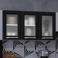 Armário de Cozinha em Aço Aéreo Triplo Topázio Telasul Branco/preto