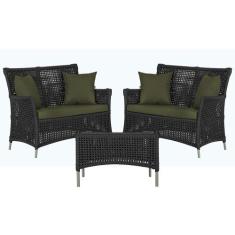 2 Sofás Área e Mesa Igapó Alumínio Pintura Fendi Corda Náutica Estofad