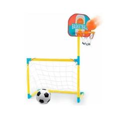 Mini Trave Com Cesta De Basquete Infantil Futebol E Basquete - Brink C