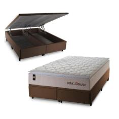 Conjunto Box Baú Roma Bege 193x203x78 c/ Molas Ensacadas - King House