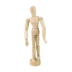 Boneco decorativo articulado manequim de madeira 14 cm - Onyx