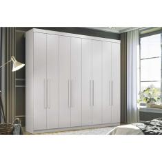 Guarda Roupa Casal 8 Portas e 4 Gavetas Master New 8.4 Branco - Santos Andirá