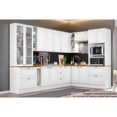 Cozinha Completa Americana 13 Peças (4Aéreos+4Balcões+2Paneleiros+3Complementos) C5P59 Branco - Henn