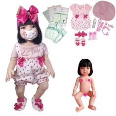 Boneca Bebê Baby Real Mamãe Reborn Realista Bolsa + 28 Itens