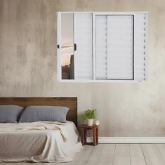 Janela Veneziana de Alumínio 3 Folhas 100 X 100cm Linha Modular