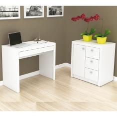 Conjunto Escritorio 02 Peças Cj11 Branco Tecno Mobili Branco