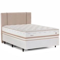 Cama Box Casal com Cabeceira Herval Irland, Molas Maxspring, 72x138x188 cm