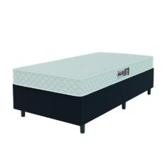 Cama Box Colchão Solteiro Espuma D20 Malibu 88x188x50cm Branco / Preto