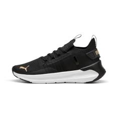 PUMA Tênis de corrida feminino Softride Symmetry Fuzion, Preto, dourado, 35