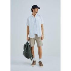 Camisa Masculina Manga Curta Com Bolso - Azul P-Masculino