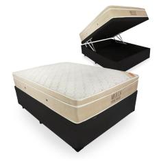 Cama Box Baú Viúva + Colchão De Molas Ensacadas - Ortobom - AirTech SpringPocket 128x188x67cm