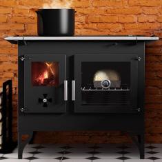 Fogão à Lenha Dupla Combustão F820V Barcelona Metávila Grafite