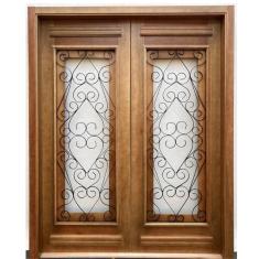 Porta Dupla Madeira Maciça/Ferro Completa 166x213x14cm Cedro Rosa Madeira