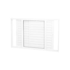 Janela Veneziana Abertura Dupla Premium 3 Folha Vidro Liso 100x150cm CRV Portas e Janelas