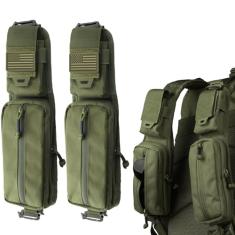 WYNEX Molle Acessórios Bolsa de Bolso Duplo com Zíper Versão, Bolsa Alça de Ombro Alça de Ombro Acessório Molle Acessórios Táticos Bolsa de Ombro Starps Bolso com Zíper Suporte de Telefone Adicional