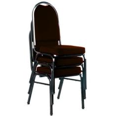 03 Cadeiras Para Hotel E Auditório Linha Hotel Marrom