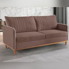 Sofá Living 2 Lugares Persa Exala Sofisticação e Conforto. Marrom