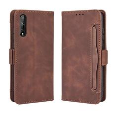 Capa com compartimento para cartão para Huawei P Smart S, capa flip carteira com suporte de couro para Huawei P Smart S, capa magnética retrô para telefone, capa carteira com compartimentos para