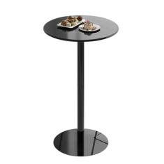 Mesa de bistrô redonda, mesa alta de jantar de pub com base de metal, mesa de lanche lateral de sofá, mesa de centro para sala de estar, cozinha, pátio ou escritório