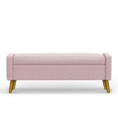 Recamier Bau Londres 1,20m Suede Rosa Bebe - Clique Decor - Clique dec