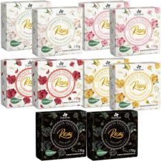Kit 10 Sabonetes Vegetal Aroma das Rosas 170G Davene