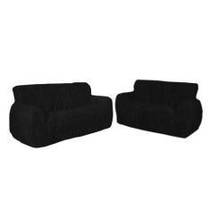 Capa De Sofá Protetora 2 Lugares 21 Elásticos Super Confort Várias Cor