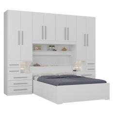 Guarda-roupa de Casal com espaço para cama Box Queen Size 1223SQ Branco