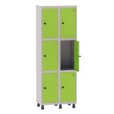 Armário Guarda Volume Locker Roupeiro 2 Vãos 6 Portas Aço GRP502/6 Cin