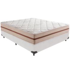 Cama Box Branco e Colchão Classic 26 cm Molas ensacadas Casal Anjos
