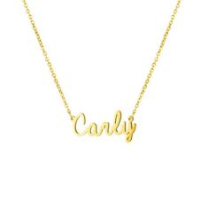 Awegift Colar com nome personalizado, banhado a ouro 18K, joia de presente para madrinha de honra para mulheres, Metal