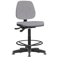 Cadeira Caixa Alta Giratória Job L02 Linho Cinza