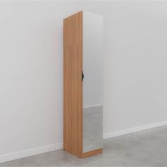 Guarda Roupa Hera 1 Porta Com Espelho 6 Prateleiras Cabecasa Madeiramadeira Louro