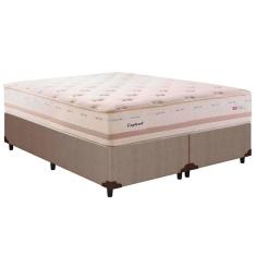 Cama Box King: Colchão Molas Herval Maxspring England + Base Crc Courano Clean(193X203)