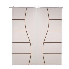 Porta Dupla Branco Prime Frisada Kit Alumínio F07 - 210x160