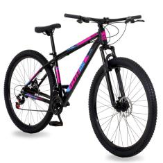 Bicicleta Aro 29 Gott 21 Marchas Câmbio Traseiro Shimano 15.5 Preto Rosa Azul