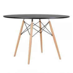 Mesa Eames Eiffel Wood Tampo De Madeira 110cm Preto