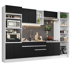 Armário de Cozinha Completa 330cm Branco/preto Glamy Madesa 03