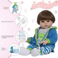 Boneco Reborn Realista Menino Sapinho Fala 30 Frases Enxoval - Cegonha