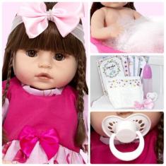 Boneca Reborn Menina Princesa Corpo Inteiro Silicone + Itens - Cegonha