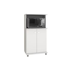 Balcão Multiuso Cozinha Bl-3307 c/ 2 Portas E Nicho p/ Microondas 60cm Branco - Tecno Mobili