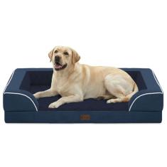 Casa Paw Cama ortopédica GG para cães, impermeável com espuma viscoelástica para cães de tamanho extra grande, 113 x 89 cm, fundo antiderrapante e cama de espuma de ovo com capa removível lavável